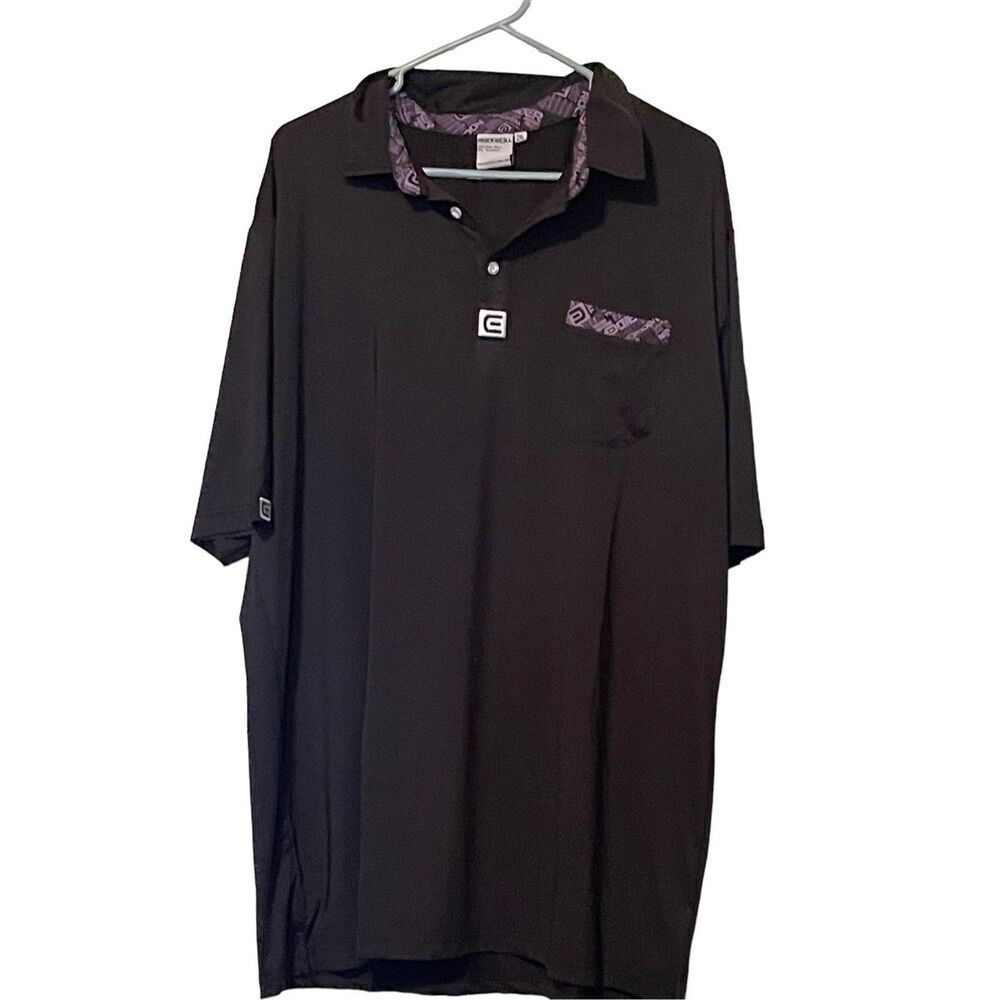 Rockwell Mens Black Purple Collared Short Sleeve Golf Polo Size 2XL